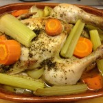 Ölrostad kyckling i lergryta - Recept ur Hssons Skafferi