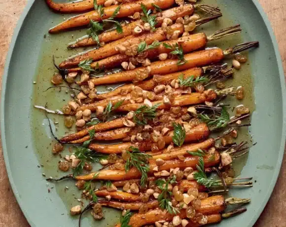 Rostade morötter med söt & syrlig dressing - Recep ur Hssons Skafferi